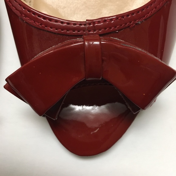 Enzo Angliolini Red Leather Peep Toe Pumps Heels Size 10.5 - Picture 4 of 12